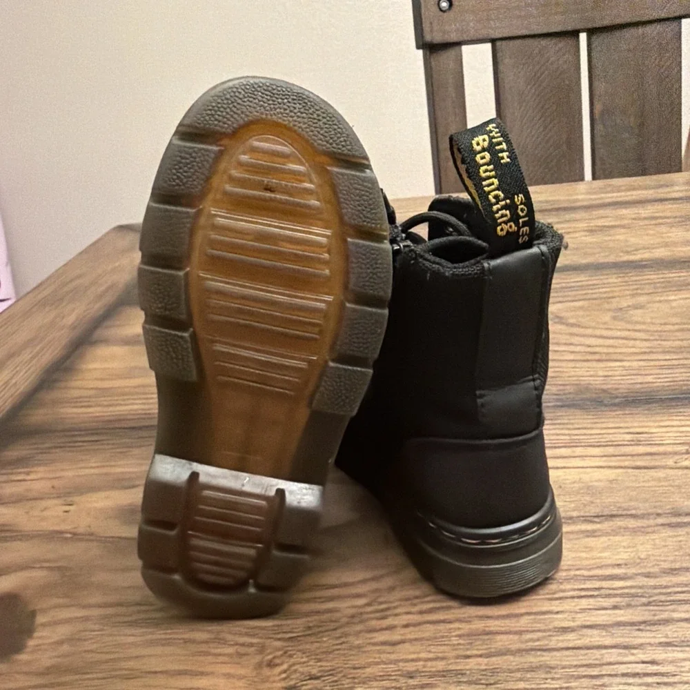 Dr Doc Martens Combs J black canvas combat boots unisex boys girls size 11 …G5